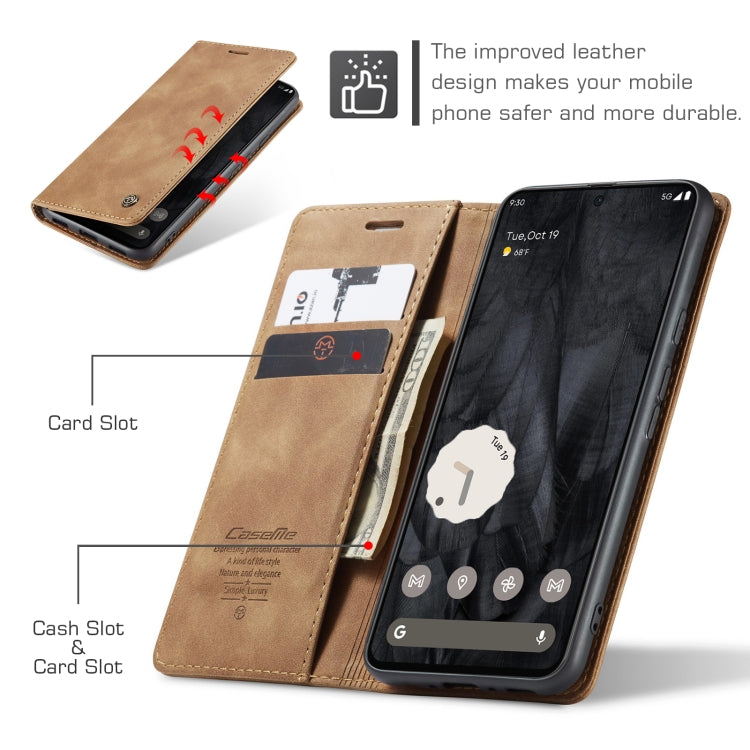 For Google Pixel 8 Pro CaseMe 013 Multifunctional Horizontal Flip Leather Phone Case(Brown) - Google Cases by CaseMe | Online Shopping South Africa | PMC Jewellery | Buy Now Pay Later Mobicred