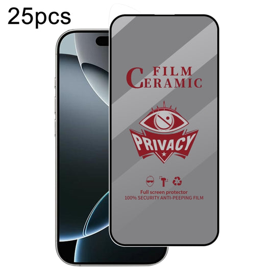 For iPhone 16 Pro 25pcs Full Coverage HD Privacy Ceramic Film - iPhone 16 Pro Tempered Glass by PMC Jewellery | Online Shopping South Africa | PMC Jewellery | Buy Now Pay Later Mobicred