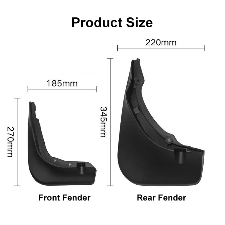 For Mercedes-Benz C-Class W205 2015-2020 4pcs/Set Car Auto Soft Plastic Splash Flaps Fender Guard - Mudguards by PMC Jewellery | Online Shopping South Africa | PMC Jewellery | Buy Now Pay Later Mobicred