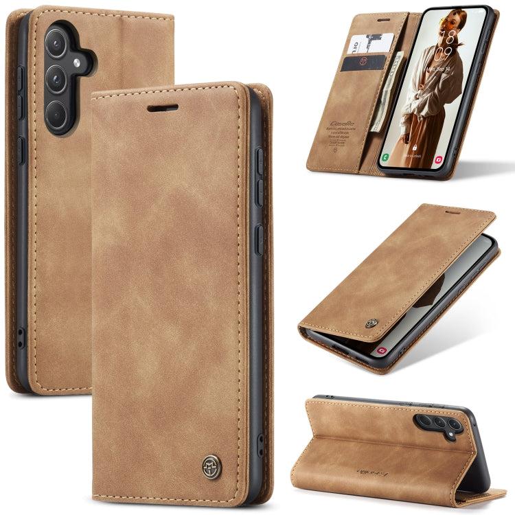 For Samsung Galaxy A55 5G CaseMe 013 Multifunctional Horizontal Flip Leather Phone Case(Brown) - Galaxy Phone Cases by CaseMe | Online Shopping South Africa | PMC Jewellery | Buy Now Pay Later Mobicred