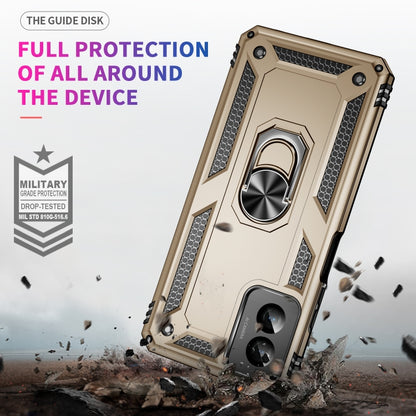 For Motorola Moto G Power 5G 2024 Shockproof TPU + PC Phone Case with Holder(Gold) - Motorola Cases by PMC Jewellery | Online Shopping South Africa | PMC Jewellery | Buy Now Pay Later Mobicred