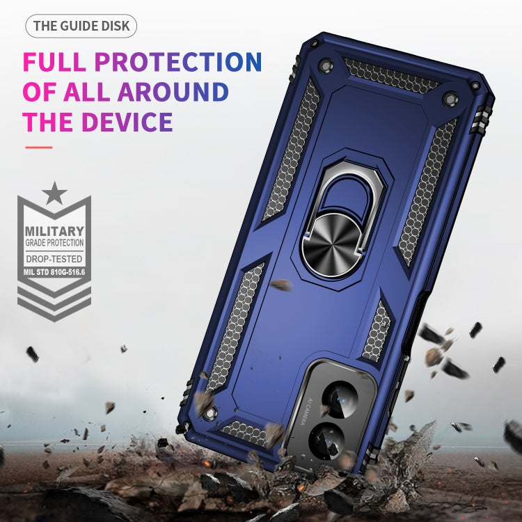 For Motorola Moto G Power 5G 2024 Shockproof TPU + PC Phone Case with Holder(Blue) - Motorola Cases by PMC Jewellery | Online Shopping South Africa | PMC Jewellery | Buy Now Pay Later Mobicred