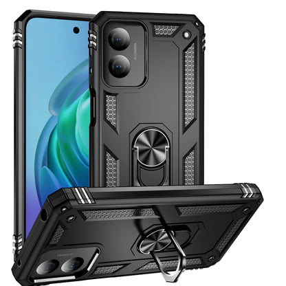 For Motorola Moto G Play 4G 2024 Shockproof TPU + PC Phone Case with Holder(Black) - Motorola Cases by PMC Jewellery | Online Shopping South Africa | PMC Jewellery | Buy Now Pay Later Mobicred