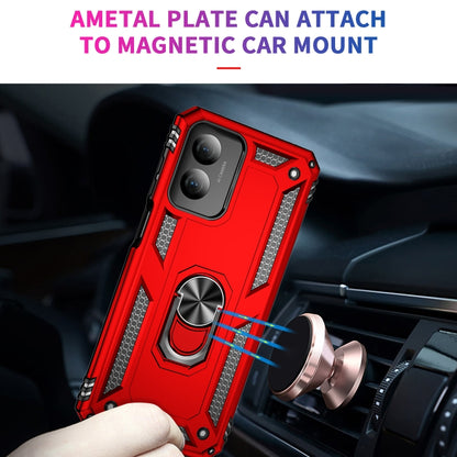 For Motorola Moto G Play 4G 2024 Shockproof TPU + PC Phone Case with Holder(Red) - Motorola Cases by PMC Jewellery | Online Shopping South Africa | PMC Jewellery | Buy Now Pay Later Mobicred