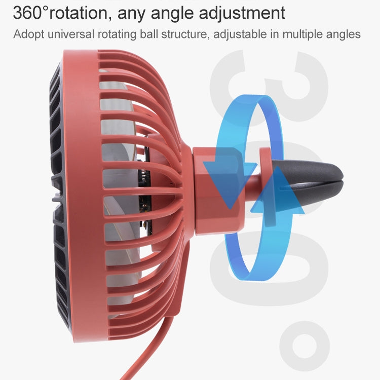 F829 Portable Car Air Outlet Electric Cooling Fan with LED Light(White) - Heating & Fans by PMC TechLife | Online Shopping South Africa | PMC TechLife | Buy Now Pay Later Mobicred
