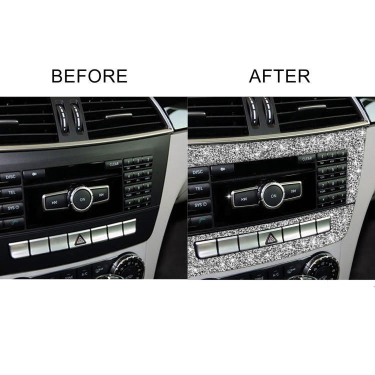 For Mercedes-Benz C-class W204 2011-2013 Car Central Control CD Panel Diamond Decorative Sticker, Left and Right Drive - Car Interior Mouldings by PMC Jewellery | Online Shopping South Africa | PMC Jewellery | Buy Now Pay Later Mobicred