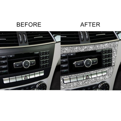 For Mercedes-Benz C-class W204 2011-2013 Car Central Control CD Panel Diamond Decorative Sticker, Left and Right Drive - Car Interior Mouldings by PMC Jewellery | Online Shopping South Africa | PMC Jewellery | Buy Now Pay Later Mobicred