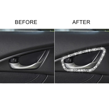 For Honda Civic 2016-2019 Car Inside Door Bowl Frame Diamond Decorative Sticker, Left and Right Drive - Car Interior Mouldings by PMC Jewellery | Online Shopping South Africa | PMC Jewellery | Buy Now Pay Later Mobicred