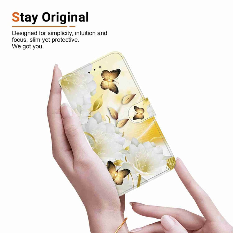 For Motorola Edge 2024 Crystal Texture Colored Drawing Leather Phone Case(Gold Butterfly Epiphyllum) - Motorola Cases by PMC Jewellery | Online Shopping South Africa | PMC Jewellery | Buy Now Pay Later Mobicred