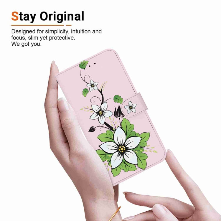 For Motorola Edge 2024 Crystal Texture Colored Drawing Leather Phone Case(Lily) - Motorola Cases by PMC Jewellery | Online Shopping South Africa | PMC Jewellery | Buy Now Pay Later Mobicred