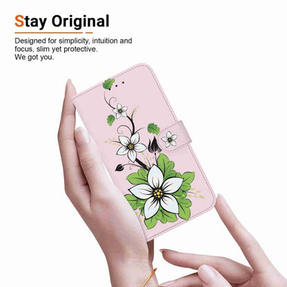 For Motorola Edge 2024 Crystal Texture Colored Drawing Leather Phone Case(Lily) - Motorola Cases by PMC Jewellery | Online Shopping South Africa | PMC Jewellery | Buy Now Pay Later Mobicred