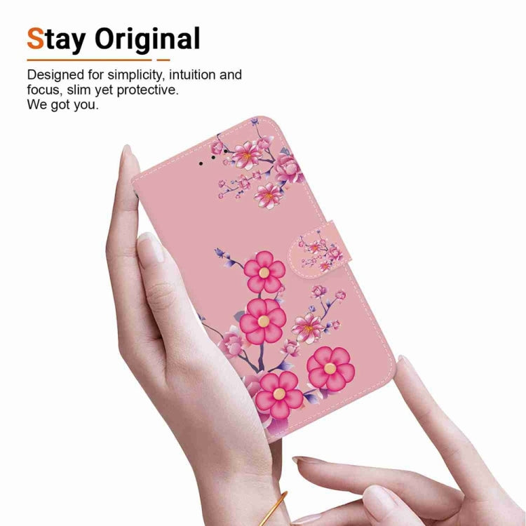 For Motorola Edge 2024 Crystal Texture Colored Drawing Leather Phone Case(Cherry Blossoms) - Motorola Cases by PMC Jewellery | Online Shopping South Africa | PMC Jewellery | Buy Now Pay Later Mobicred