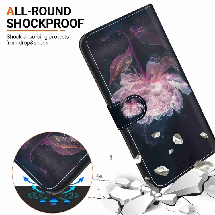 For Xiaomi 13 Pro 5G Crystal Texture Colored Drawing Leather Phone Case(Purple Peony) - 13 Pro Cases by PMC Jewellery | Online Shopping South Africa | PMC Jewellery | Buy Now Pay Later Mobicred