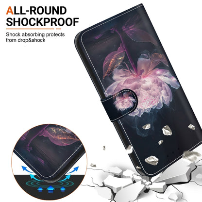 For OPPO A60 4G Crystal Texture Colored Drawing Leather Phone Case(Purple Peony) - OPPO Cases by PMC Jewellery | Online Shopping South Africa | PMC Jewellery | Buy Now Pay Later Mobicred