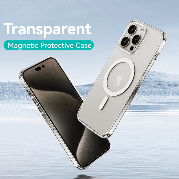 For iPhone 15 Plus USAMS Ice Magnet Series MagSafe PC Hybrid TPU Phone Case(Transparent) - iPhone 15 Plus Cases by USAMS | Online Shopping South Africa | PMC Jewellery | Buy Now Pay Later Mobicred