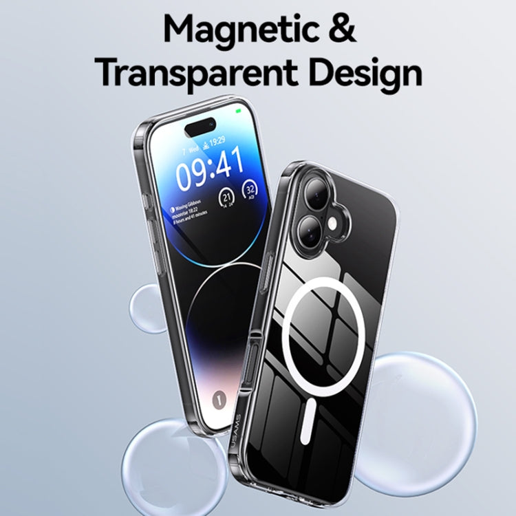 For iPhone 16 Plus USAMS Ice Magnet Series MagSafe PC Hybrid TPU Phone Case(Transparent) - iPhone 16 Plus Cases by USAMS | Online Shopping South Africa | PMC Jewellery | Buy Now Pay Later Mobicred