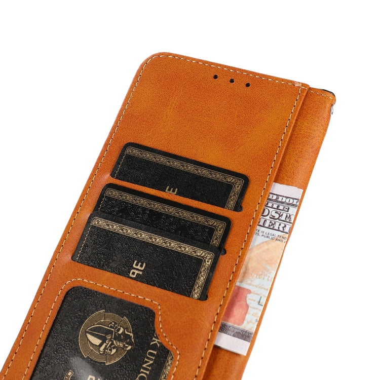 For Google Pixel 9 KHAZNEH Dual-color Cowhide Texture Flip Leather Phone Case(Blue) - Google Cases by PMC TechLife | Online Shopping South Africa | PMC TechLife | Buy Now Pay Later Mobicred
