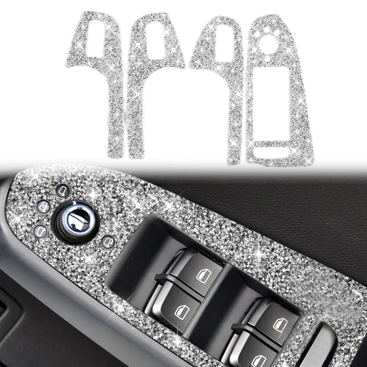 For Audi A4 / A5 / Q5 Car Door Lift Control Panel Diamond Decoration Sticker, Right Drive High Configured - Car Interior Mouldings by PMC Jewellery | Online Shopping South Africa | PMC Jewellery | Buy Now Pay Later Mobicred