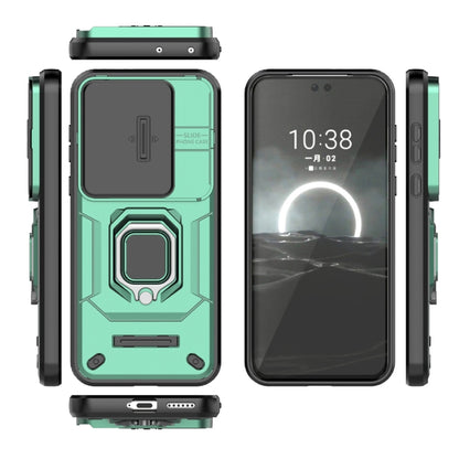 For Huawei Pura 70 Pro / Pura 70 Pro+ Sliding Camshield TPU + PC Shockproof Phone Case with Holder(Green) - Huawei Cases by PMC Jewellery | Online Shopping South Africa | PMC Jewellery | Buy Now Pay Later Mobicred