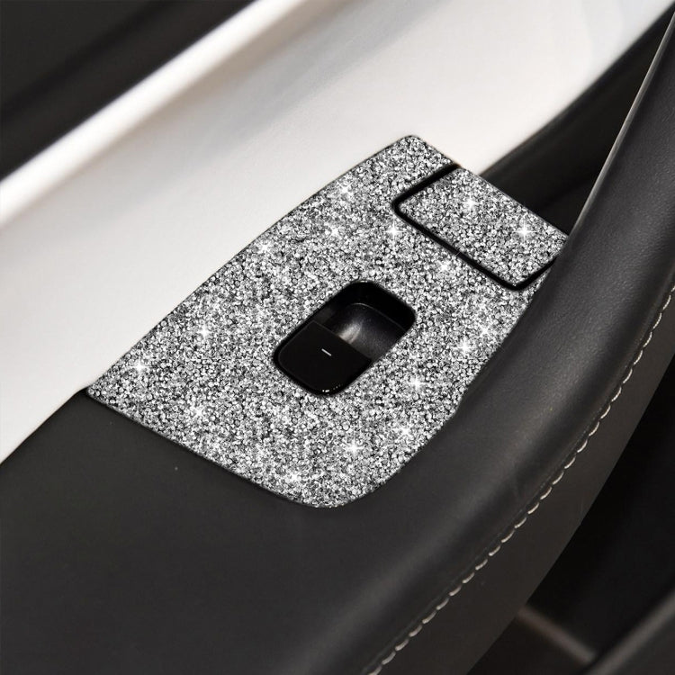 For Tesla Model 3 Car Window Raising Button Diamond Sticker, Left Drive - Car Interior Mouldings by PMC Jewellery | Online Shopping South Africa | PMC Jewellery | Buy Now Pay Later Mobicred