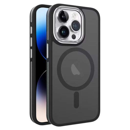 For iPhone 14 Pro Max Two-color Frosted MagSafe Magnetic Phone Case(Black) - iPhone 14 Pro Max Cases by PMC Jewellery | Online Shopping South Africa | PMC Jewellery