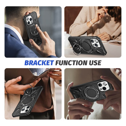 For iPhone 15 MagSafe Magnetic Shockproof Phone Case with Ring Holder(Black) - iPhone 15 Cases by PMC Jewellery | Online Shopping South Africa | PMC Jewellery