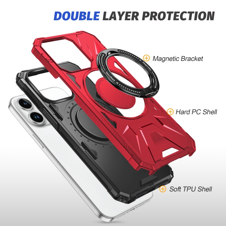 For iPhone 14/13 MagSafe Magnetic Shockproof Phone Case with Ring Holder(Red) - iPhone 14 Cases by PMC TechLife | Online Shopping South Africa | PMC TechLife