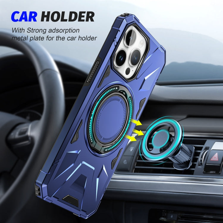 For iPhone 13 Pro MagSafe Magnetic Shockproof Phone Case with Ring Holder(Navy Blue) - iPhone 13 Pro Cases by PMC TechLife | Online Shopping South Africa | PMC TechLife