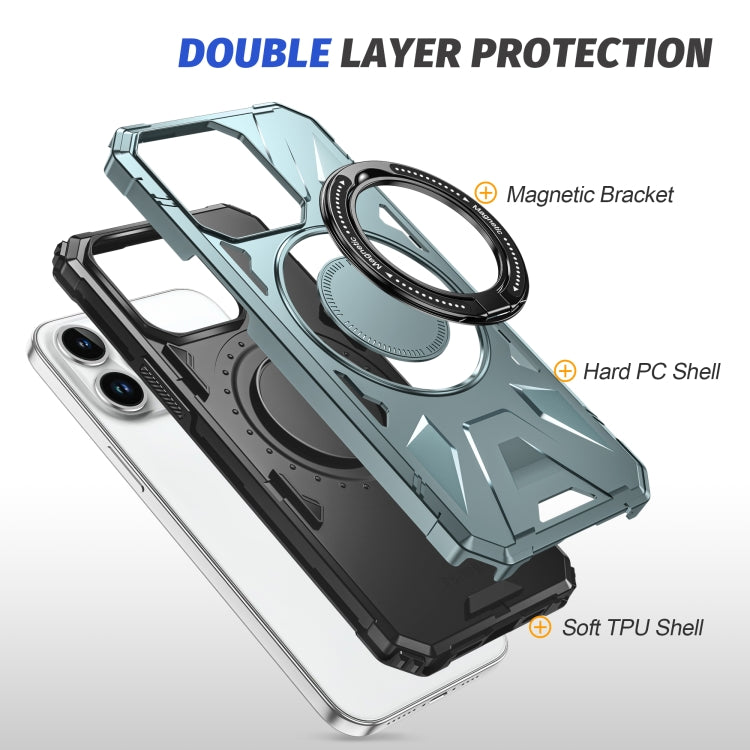 For iPhone 12/12 Pro MagSafe Magnetic Shockproof Phone Case with Ring Holder(Green) - iPhone 12 / 12 Pro Cases by PMC TechLife | Online Shopping South Africa | PMC TechLife