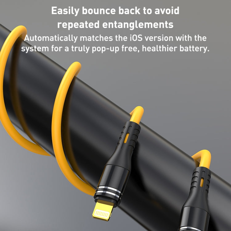 USB-C / Type-C to 8 Pin Liquid Silicone Charging Data Cable, Length: 1.2m(Yellow) - 2 in 1 Cable by PMC Jewellery | Online Shopping South Africa | PMC Jewellery | Buy Now Pay Later Mobicred