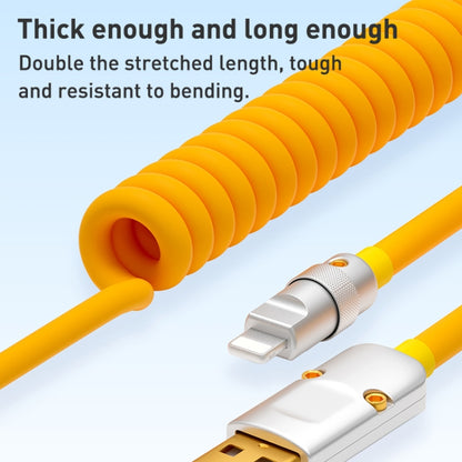 XJ-U101 USB-C / Type-C to 8 Pin Spring Charging Data Cable, Length: 1.5m(Yellow) - 2 in 1 Cable by PMC Jewellery | Online Shopping South Africa | PMC Jewellery | Buy Now Pay Later Mobicred