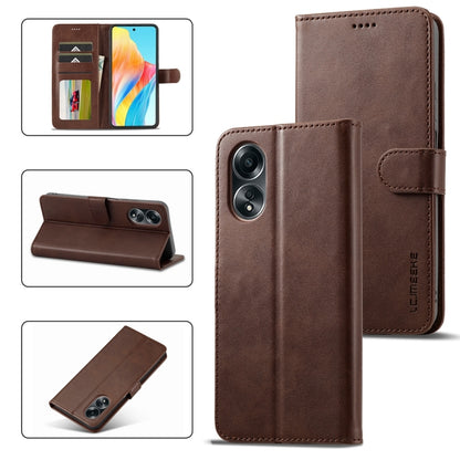 For OPPO Reno8 T 4G LC.IMEEKE Calf Texture Horizontal Flip Leather Case(Brown) - OPPO Cases by LC.IMEEKE | Online Shopping South Africa | PMC Jewellery | Buy Now Pay Later Mobicred