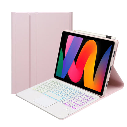 For Xiaomi Redmi Pad SE 11 inch A0N9-AS Lambskin Texture Ultra-thin Detachable Backlight Bluetooth Keyboard Leather Case with Touchpad(Pink) - Others Keyboard by PMC Jewellery | Online Shopping South Africa | PMC Jewellery