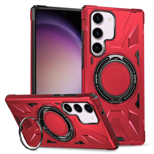 For Samsung Galaxy S23 5G MagSafe Magnetic Shockproof Phone Case with Ring Holder(Red) - Galaxy S23 5G Cases by PMC Jewellery | Online Shopping South Africa | PMC Jewellery