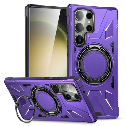 For Samsung Galaxy S23 Ultra 5G MagSafe Magnetic Shockproof Phone Case with Ring Holder(Purple) - Galaxy S23 Ultra 5G Cases by PMC Jewellery | Online Shopping South Africa | PMC Jewellery