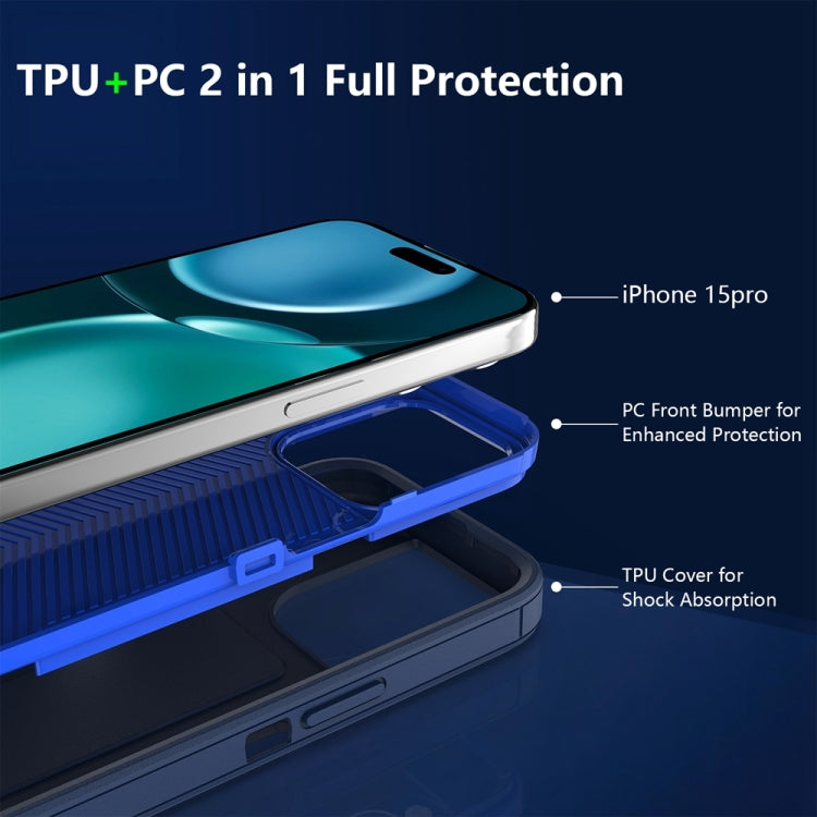 For iPhone 16 2 in 1 Magnetic PC + TPU Phone Case(Blue+Blue Green) - iPhone 16 Cases by PMC Jewellery | Online Shopping South Africa | PMC Jewellery | Buy Now Pay Later Mobicred