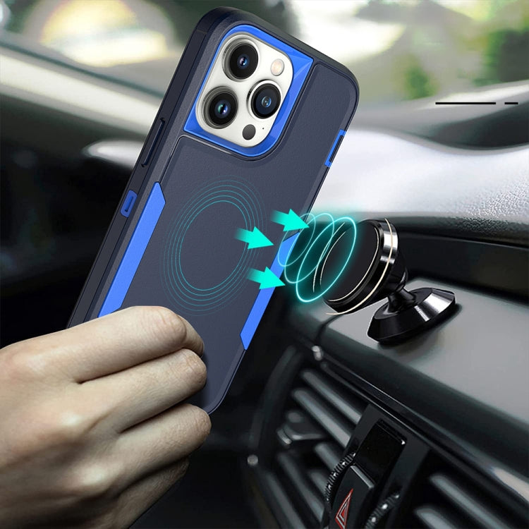 For iPhone 16 2 in 1 Magnetic PC + TPU Phone Case(Blue+Blue Green) - iPhone 16 Cases by PMC Jewellery | Online Shopping South Africa | PMC Jewellery | Buy Now Pay Later Mobicred