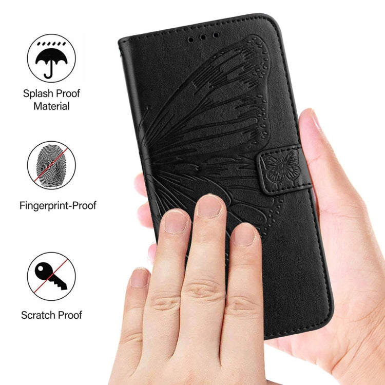 For Huawei Pura 70 Pro Embossed Butterfly Leather Phone Case(Black) - Huawei Cases by PMC Jewellery | Online Shopping South Africa | PMC Jewellery | Buy Now Pay Later Mobicred