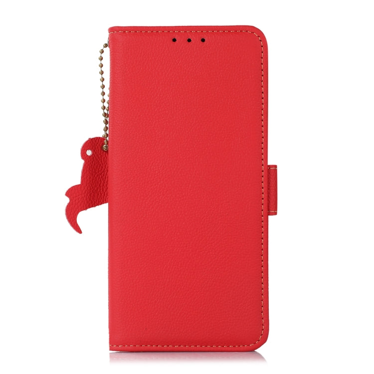 For Google Pixel 8A Side-Magnetic TJ Genuine Leather RFID Phone Case(Red) - Google Cases by PMC TechLife | Online Shopping South Africa | PMC TechLife | Buy Now Pay Later Mobicred