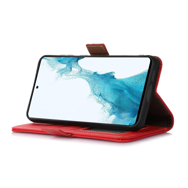 For Google Pixel 8A Side-Magnetic TJ Genuine Leather RFID Phone Case(Red) - Google Cases by PMC TechLife | Online Shopping South Africa | PMC TechLife | Buy Now Pay Later Mobicred