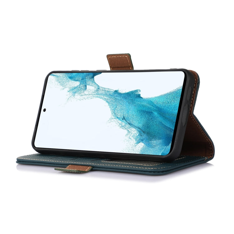 For Google Pixel 9 Side-Magnetic TJ Genuine Leather RFID Phone Case(Green) - Google Cases by PMC TechLife | Online Shopping South Africa | PMC TechLife | Buy Now Pay Later Mobicred