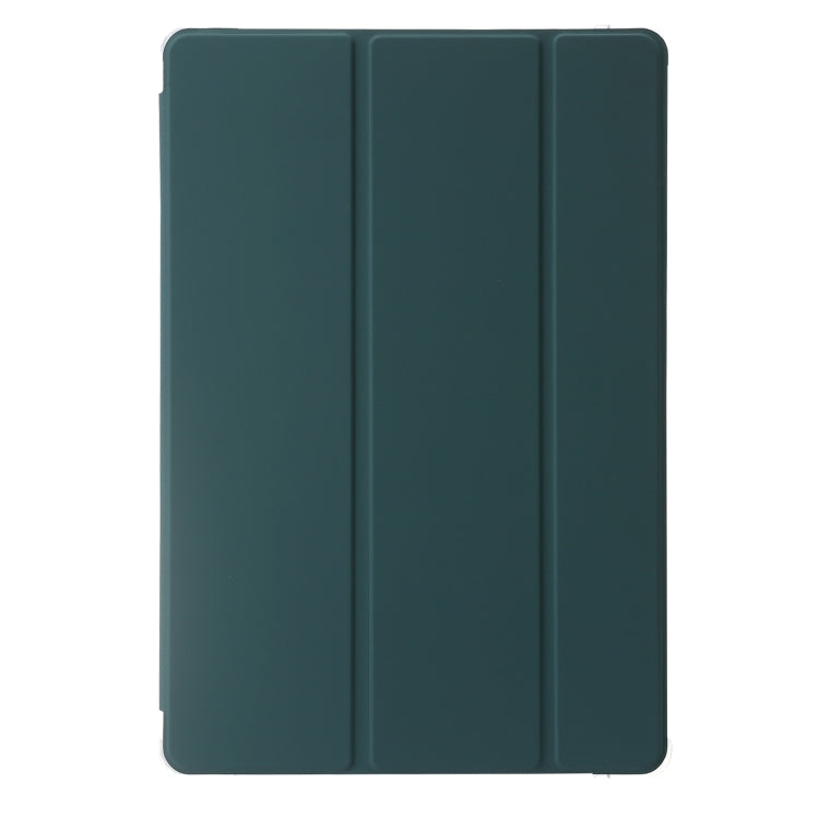 For Samsung Galaxy Tab S9 Ultra/S8 Ultra 3-Fold Clear Acrylic Leather Tablet Case(Deep Green) - Galaxy Tab S9 Ultra Cases by PMC Jewellery | Online Shopping South Africa | PMC Jewellery | Buy Now Pay Later Mobicred