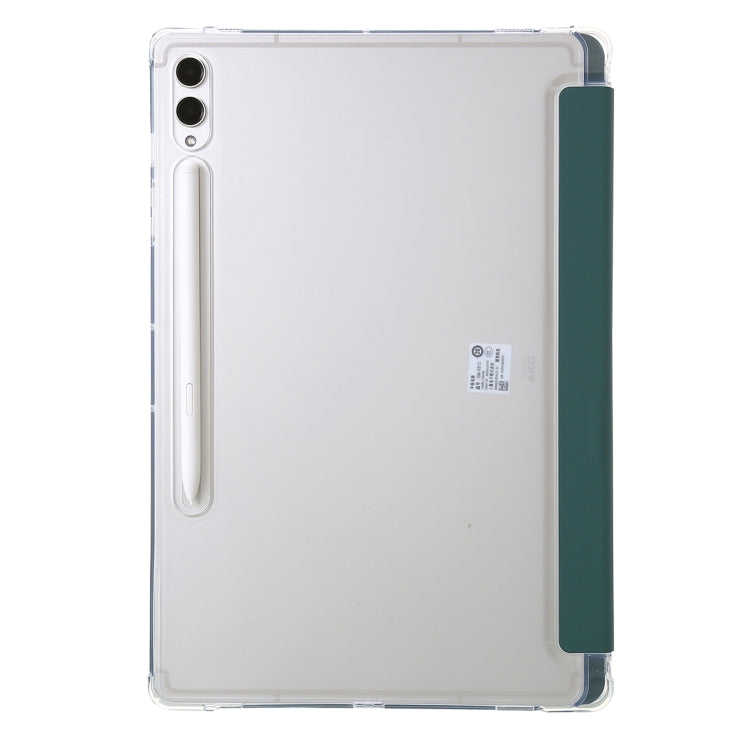 For Samsung Galaxy Tab S10+ / S9+ Clear Acrylic Deformation Leather Tablet Case(Deep Green) - Tab S10+ Cases by PMC Jewellery | Online Shopping South Africa | PMC Jewellery | Buy Now Pay Later Mobicred