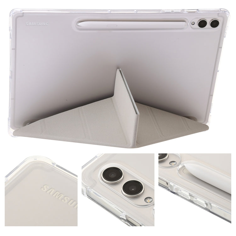 For Samsung Galaxy Tab S9 FE Clear Acrylic Deformation Leather Tablet Case(Grey) - Galaxy Tab S9 FE by PMC Jewellery | Online Shopping South Africa | PMC Jewellery