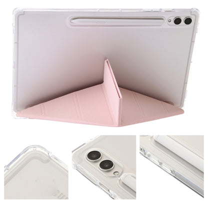 For Samsung Galaxy Tab S9 FE Clear Acrylic Deformation Leather Tablet Case(Pink) - Galaxy Tab S9 FE by PMC Jewellery | Online Shopping South Africa | PMC Jewellery