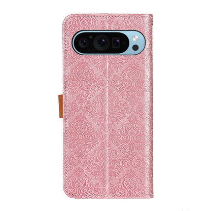 For Google Pixel 9 European Floral Embossed Leather Phone Case(Pink) - Google Cases by PMC Jewellery | Online Shopping South Africa | PMC Jewellery | Buy Now Pay Later Mobicred