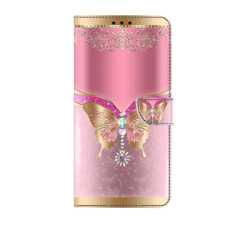 For Motorola Moto G14 Crystal 3D Shockproof Protective Leather Phone Case(Pink Bottom Butterfly) - Motorola Cases by PMC Jewellery | Online Shopping South Africa | PMC Jewellery | Buy Now Pay Later Mobicred