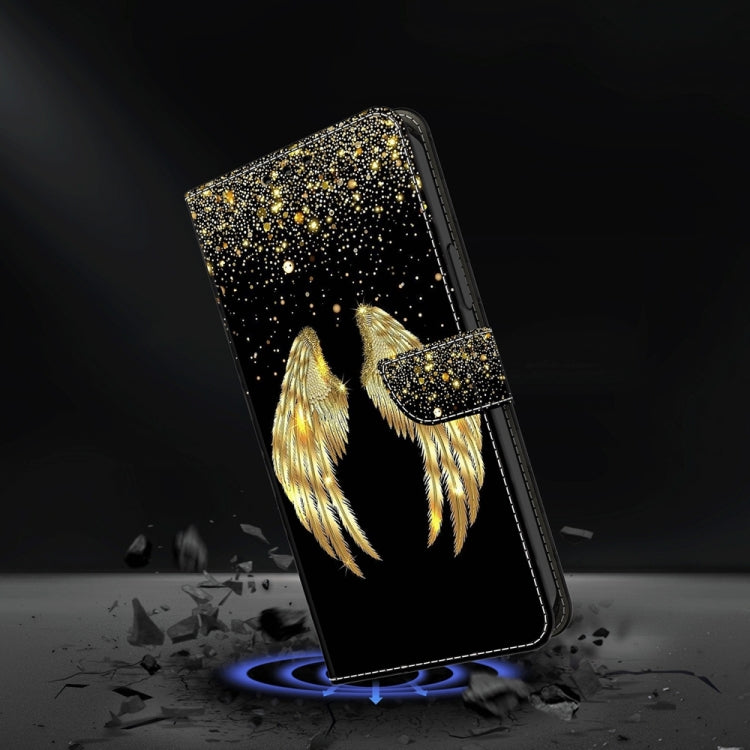 For Motorola Moto G14 Crystal 3D Shockproof Protective Leather Phone Case(Golden Wings) - Motorola Cases by PMC Jewellery | Online Shopping South Africa | PMC Jewellery | Buy Now Pay Later Mobicred