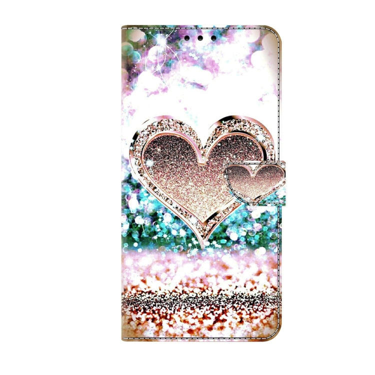 For Motorola Moto G54 Crystal 3D Shockproof Protective Leather Phone Case(Pink Diamond Heart) - Motorola Cases by PMC Jewellery | Online Shopping South Africa | PMC Jewellery | Buy Now Pay Later Mobicred