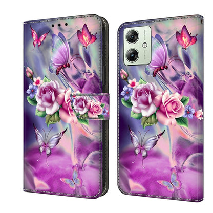 For Motorola Moto G54 Crystal 3D Shockproof Protective Leather Phone Case(Butterfly) - Motorola Cases by PMC Jewellery | Online Shopping South Africa | PMC Jewellery | Buy Now Pay Later Mobicred